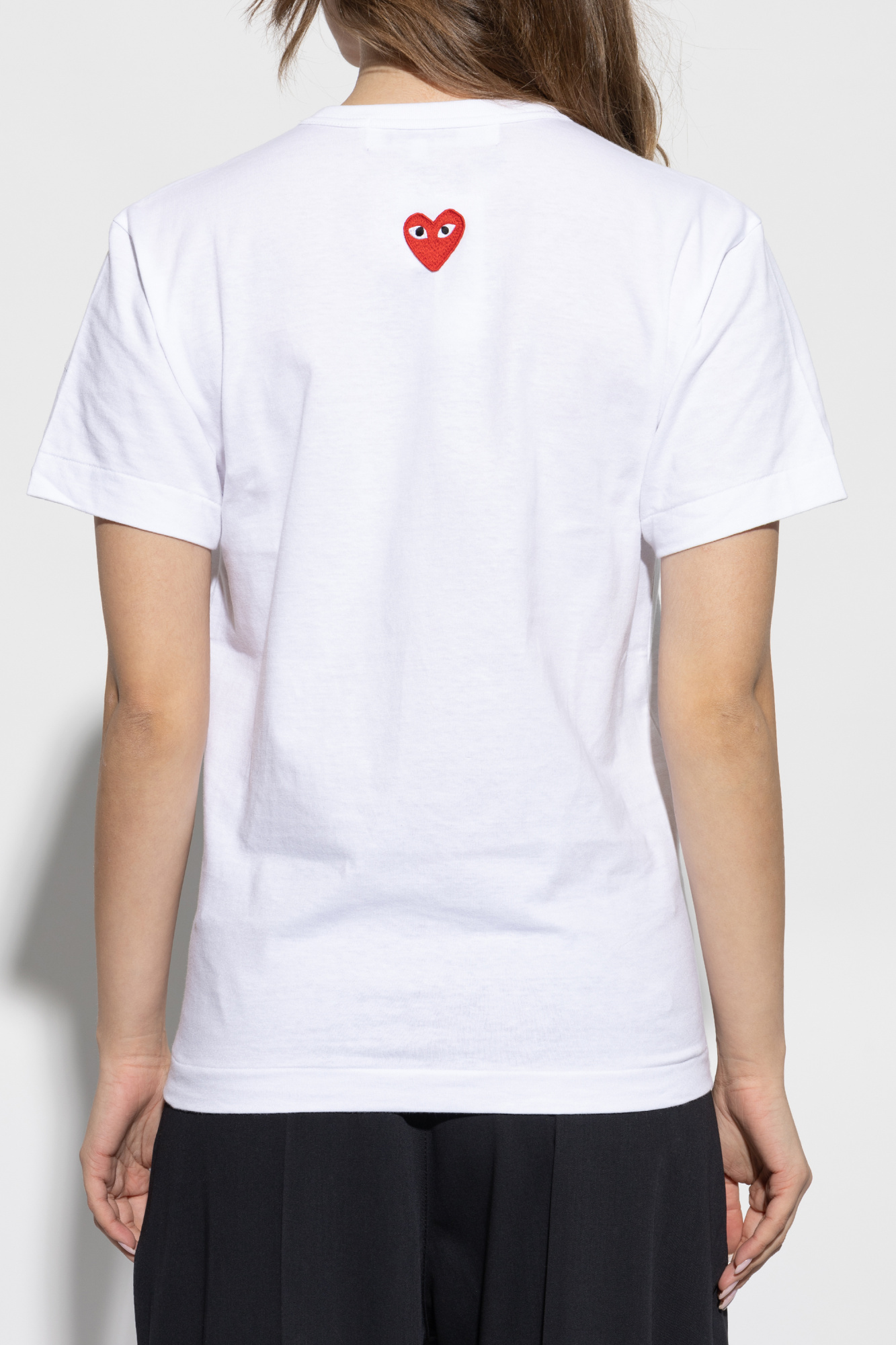 White T-shirt with logo-shaped patch Comme des Garçons Play